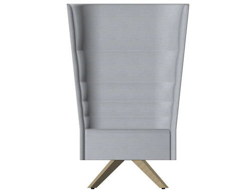 Cell128 Single Seater Chair With Fixed Steel Base And 4 Legs In Wood