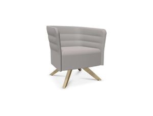 Cell72 Single Seater Chair with Fixed Steel Base and 4 Legs in Wood