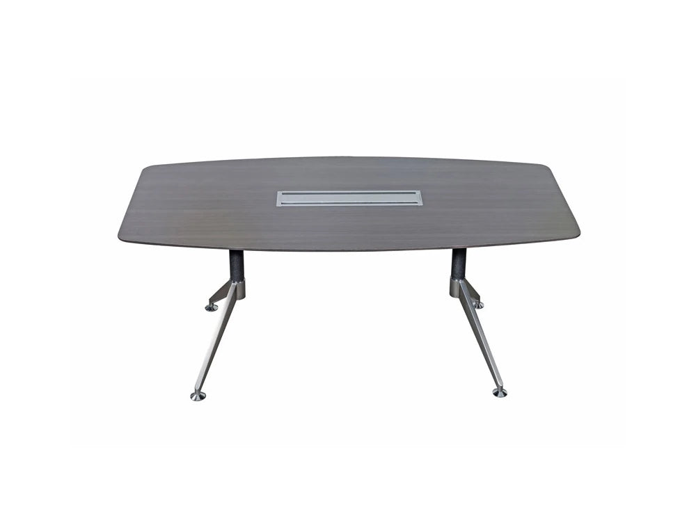 Chamfered Executive 2.4M Boardroom Table In Anthracite 2
