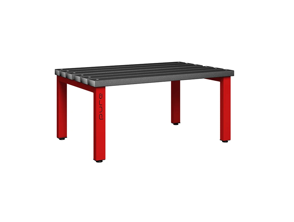 Cloakroom Standard Double-Sided Bench - Flame Red Black