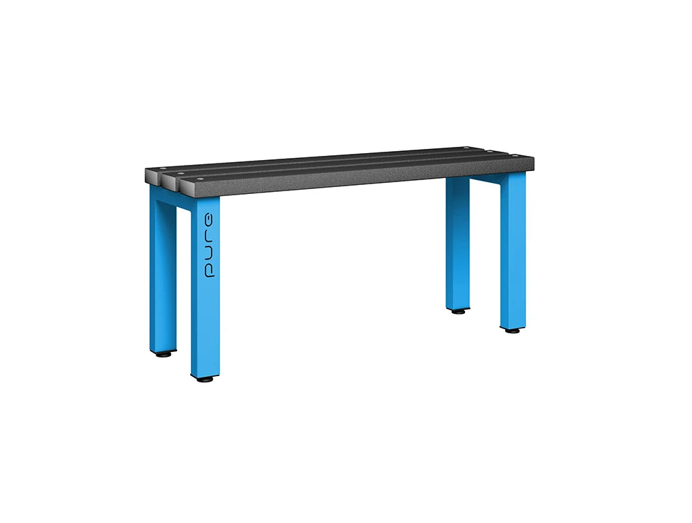 Cloakroom Standard Single-Sided Bench - Cornflower Blue Black