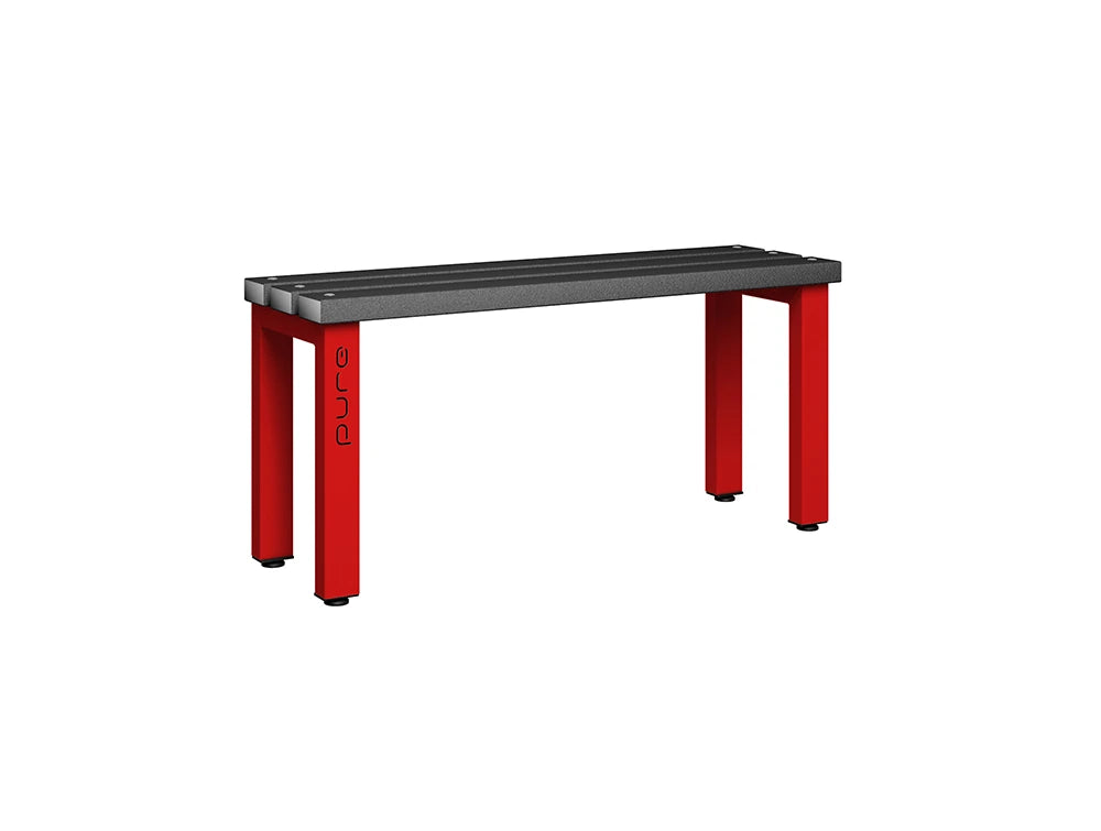 Cloakroom Standard Single-Sided Bench - Flame Red Black