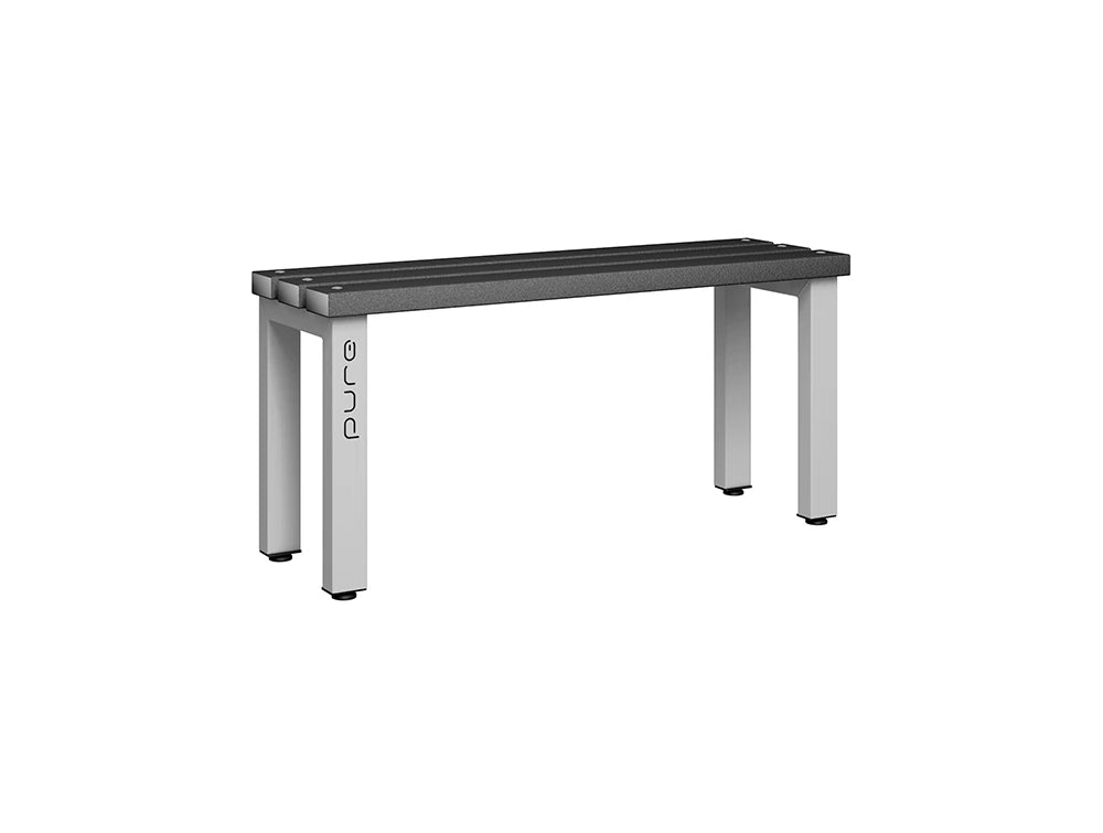 Cloakroom Standard Single-Sided Bench - Pearl Silver Black