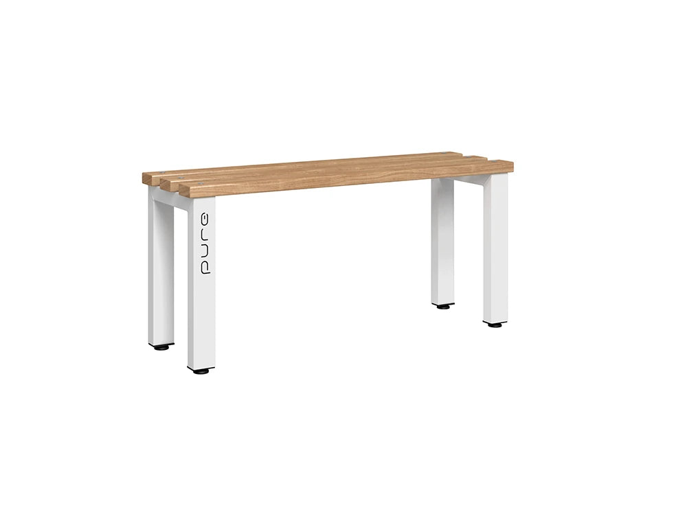 Cloakroom Standard Single-Sided Bench - Arctic White & Beech