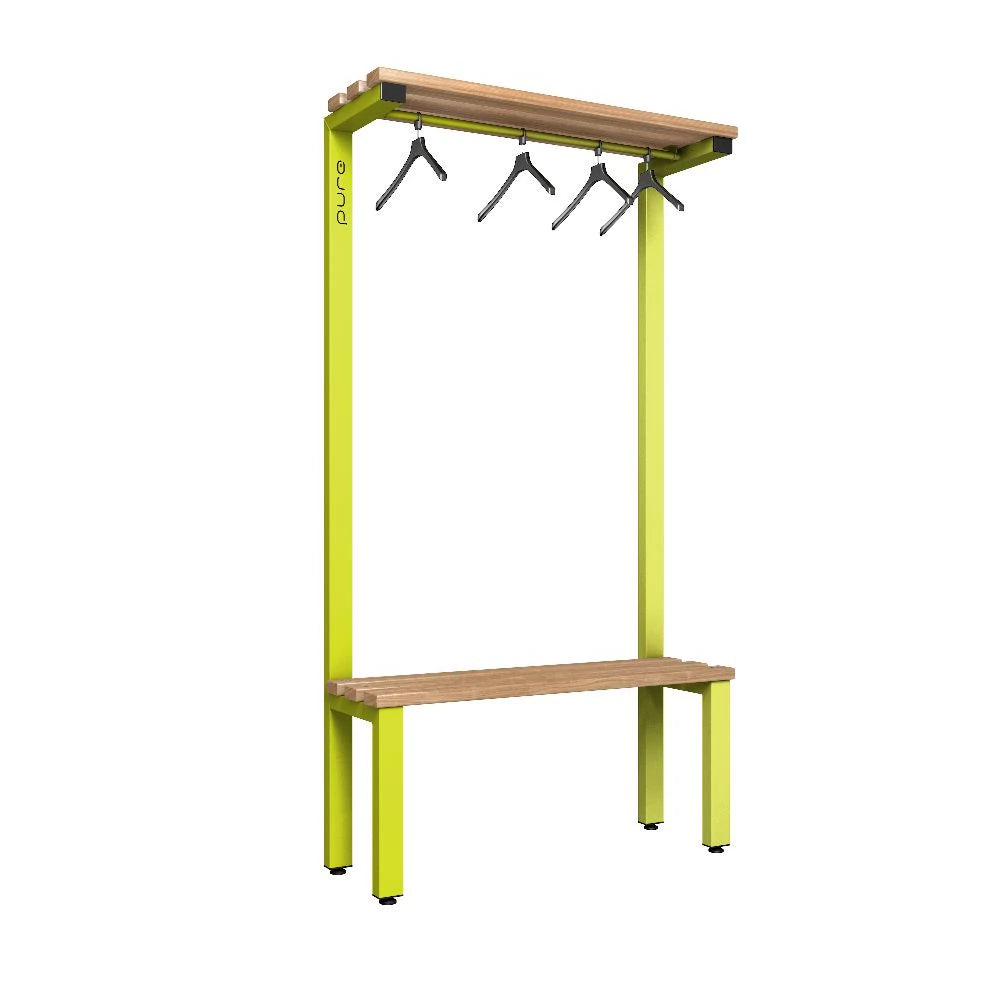 Cloakroom Overhead Hanging Single-Sided Bench - Lime Light Beech