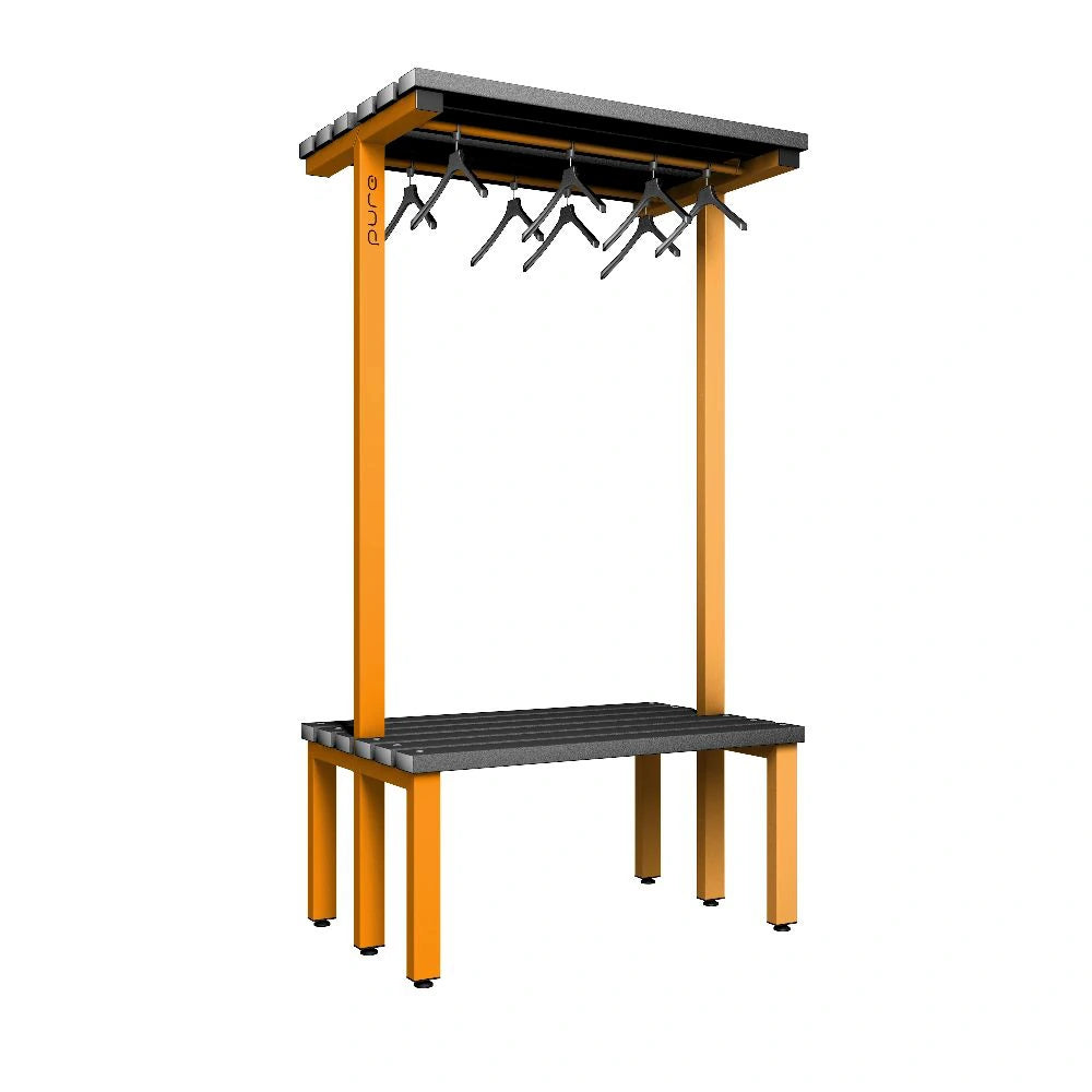 Cloakroom Overhead Hanging Double-Sided Bench - Magma Black
