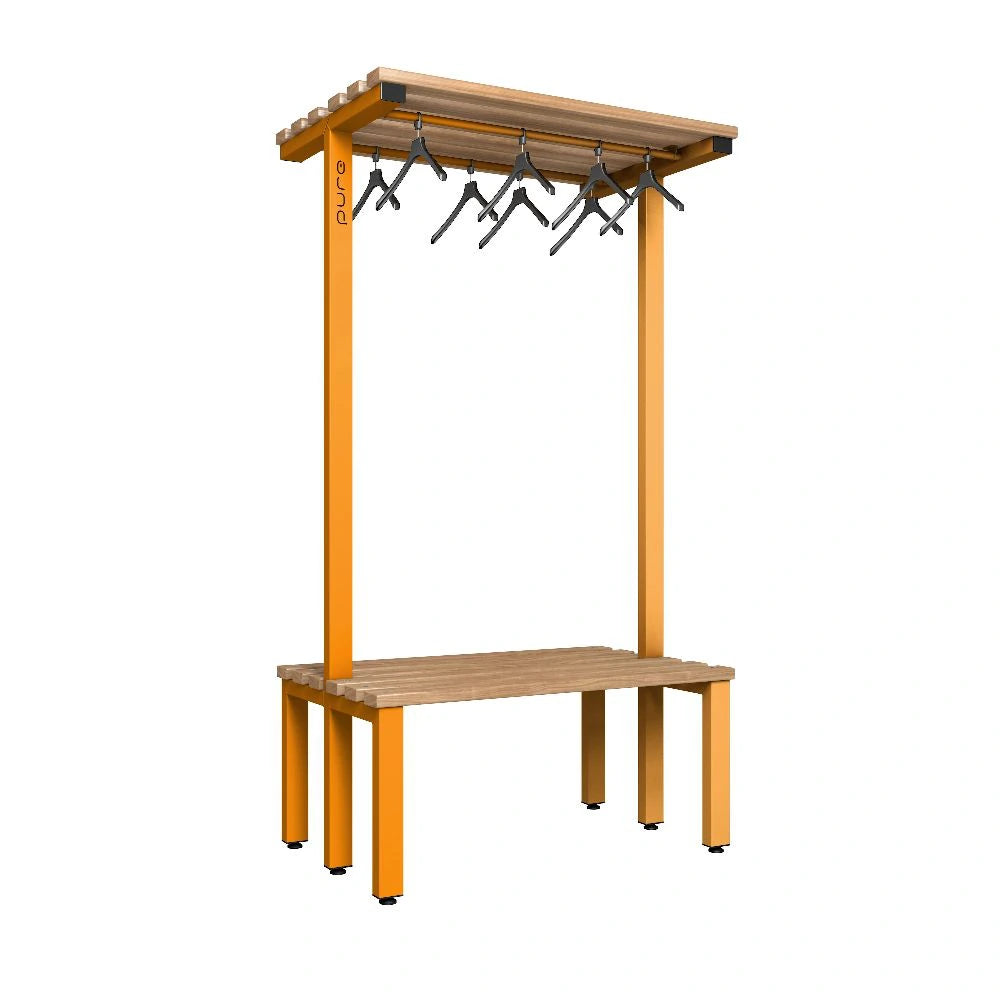 Cloakroom Overhead Hanging Double-Sided Bench - Magma & Beech