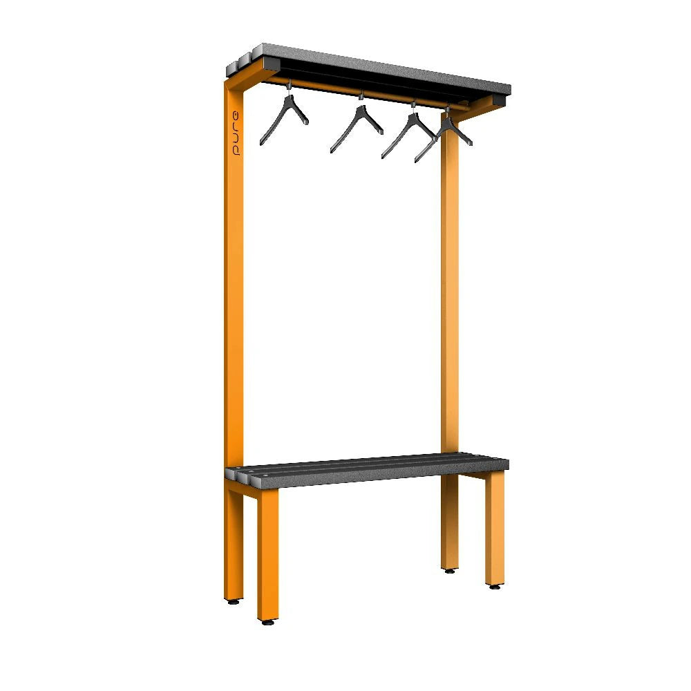 Cloakroom Overhead Hanging Single-Sided Bench - Magma Black