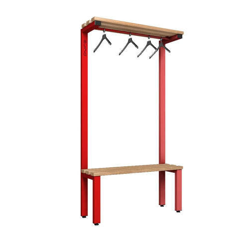 Cloakroom Overhead Hanging Single-Sided Bench - Cornflower Blue Beech