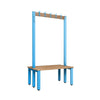 Cloakroom Hook Double-Sided Bench - Cornflower Blue Beech