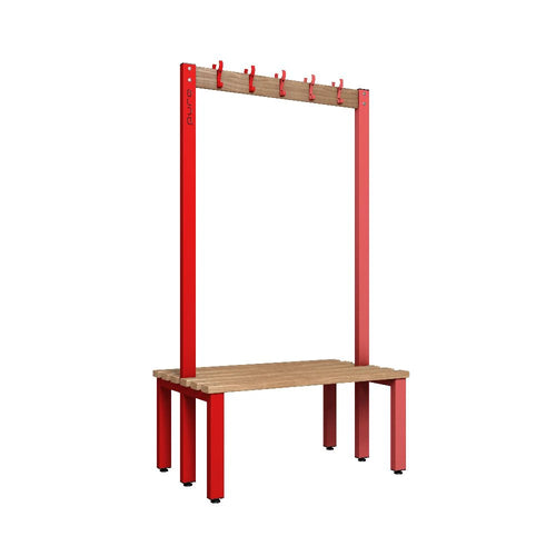 Cloakroom Overhead Hanging Double-Sided Bench - Cornflower Blue Beech