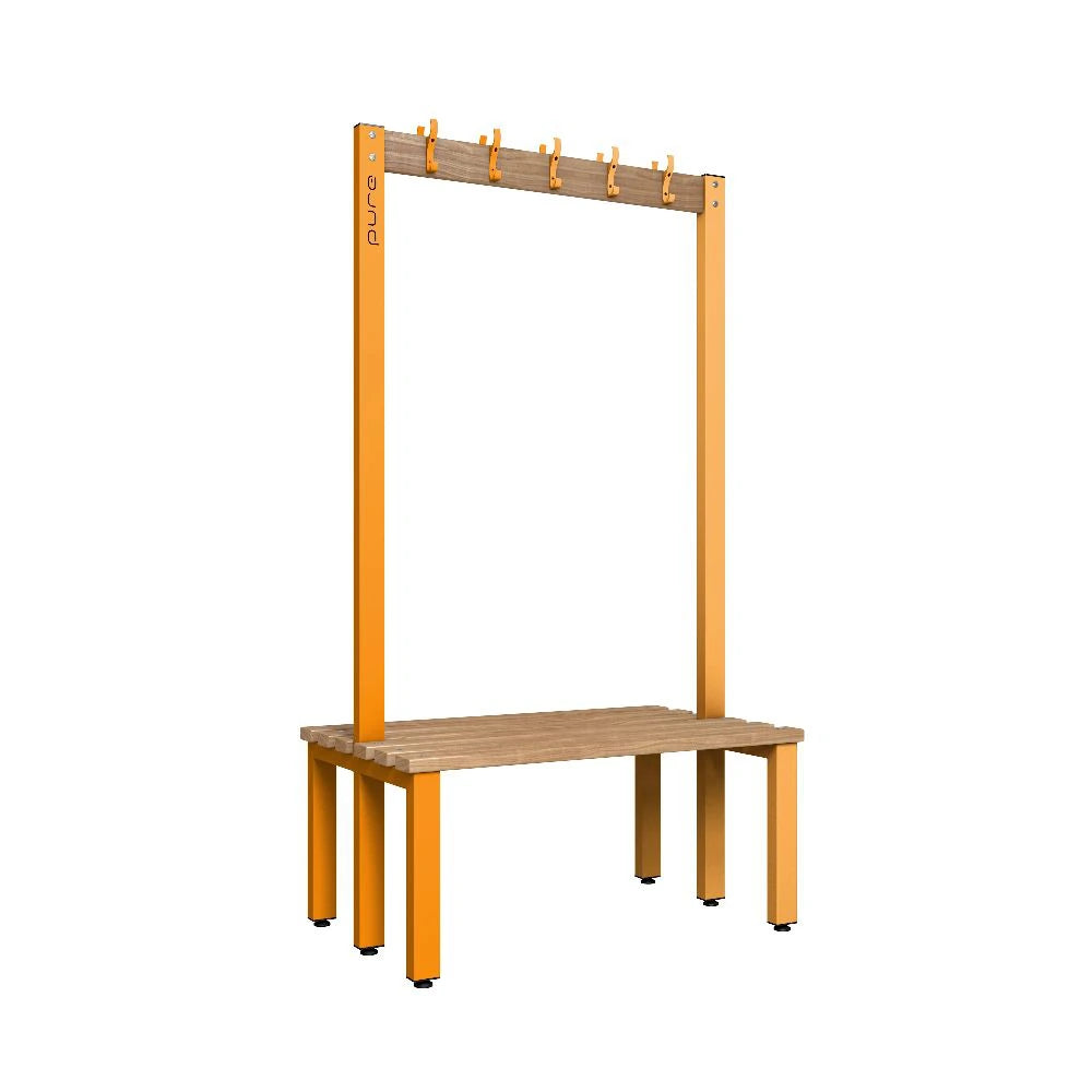 Cloakroom Hook Double-Sided Bench - Magma & Beech