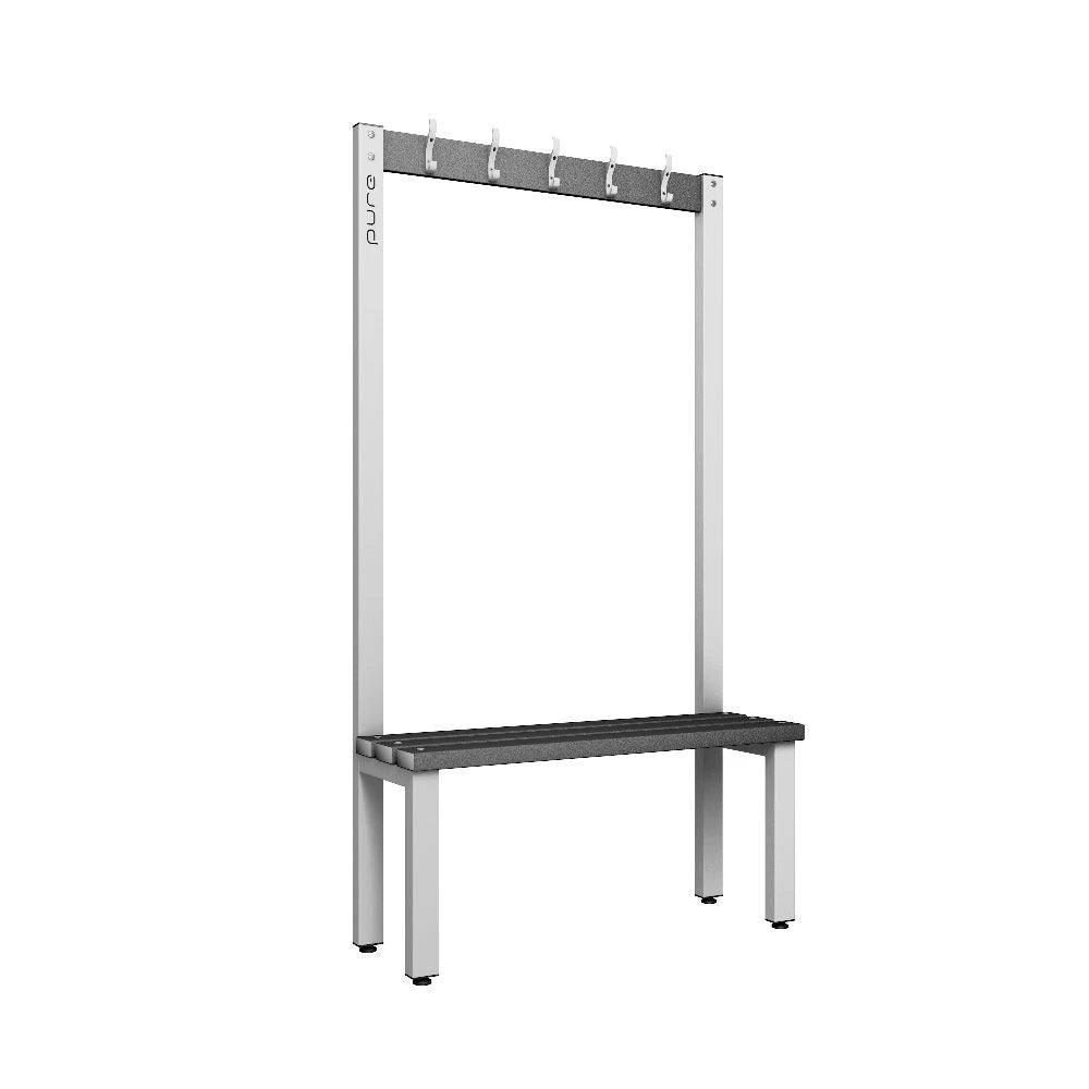 Cloakroom Hook Single-Sided Bench - Pearl Silver Black