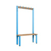 Cloakroom Hook Single-Sided Bench - Cornflower Blue & Beech