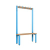 Cloakroom Hook Single-Sided Bench - Cornflower Blue & Beech