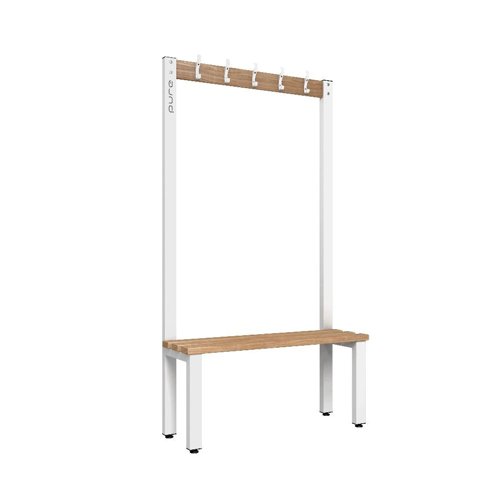 Cloakroom Hook Single-Sided Bench - Arctic White Beech