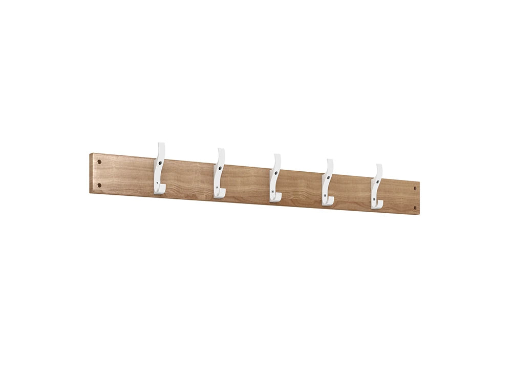 Cloakroom Hookboard - Arctic White & Beech