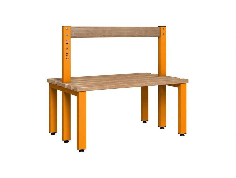 Cloakroom Low Double-Sided Bench - Magma & Beech