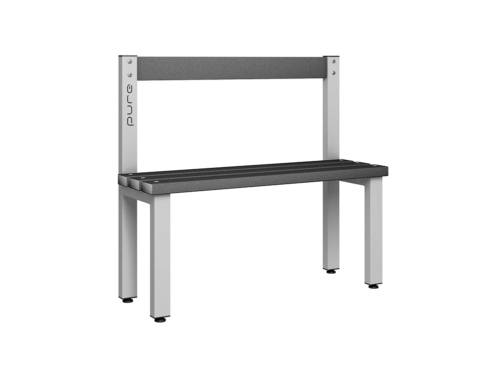 Cloakroom Low Single-Sided Bench - Pearl Silver Black