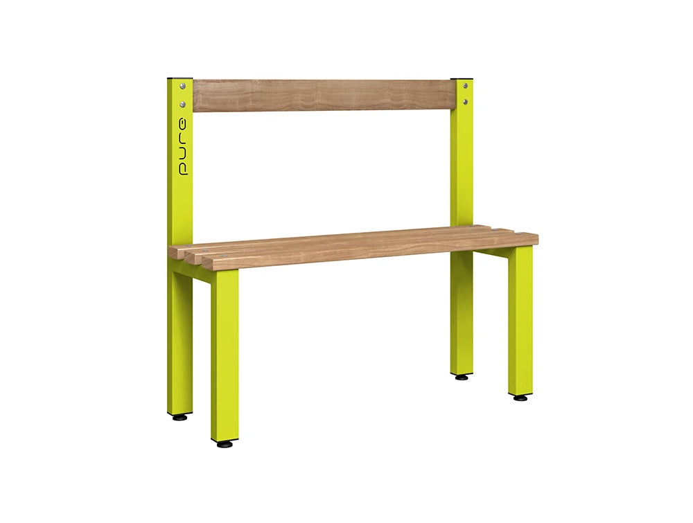 Cloakroom Low Single-Sided Bench - Lime Light & Beech