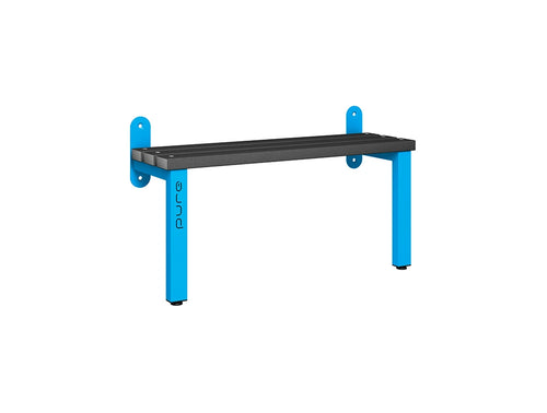 Cloakroom Wall Mounted Single-Sided Bench - Cornflower Blue Beech