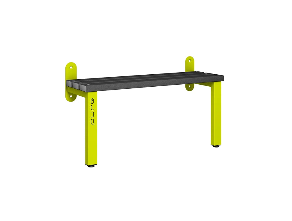 Cloakroom Wall Mounted Single-Sided Bench - Lime Light & Black