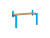 Cloakroom Wall Mounted Single-Sided Bench - Cornflower Blue Beech