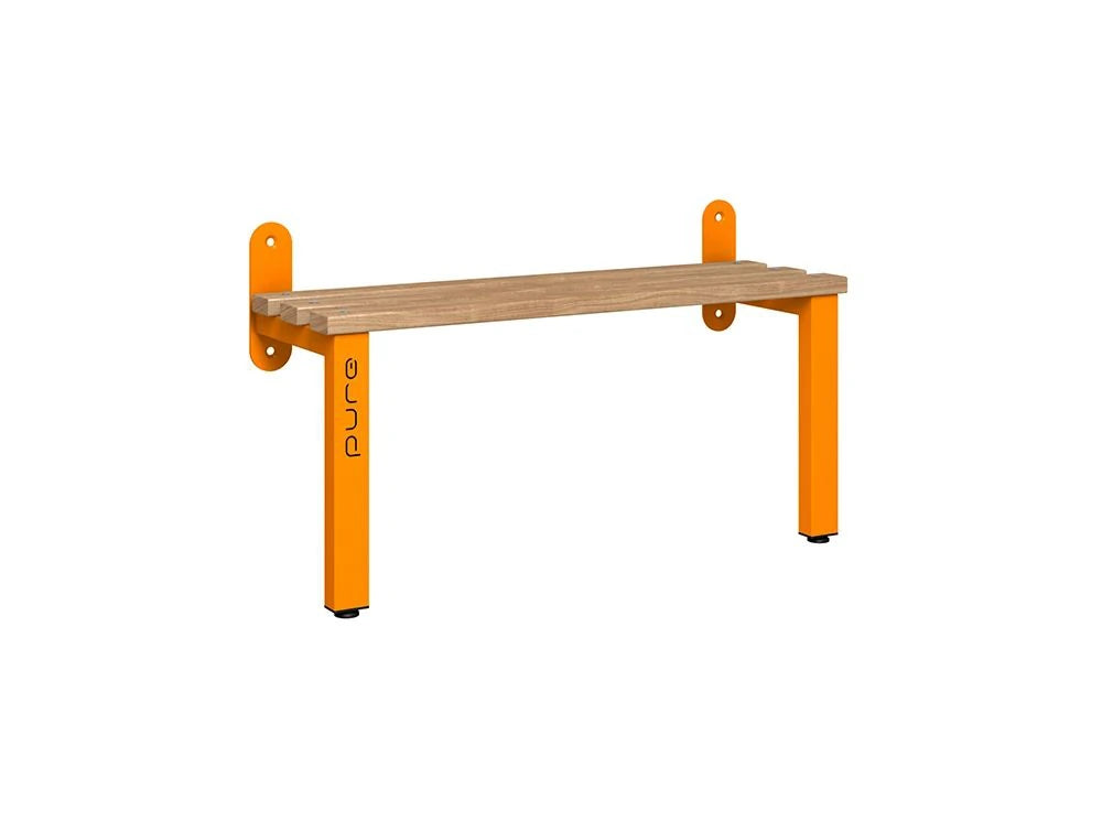 Cloakroom Wall Mounted Single-Sided Bench - Magma & Beech