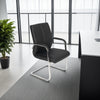 Comfortado High Back Executive Boardroom Chair Black and Chrome in Executive Office Setting