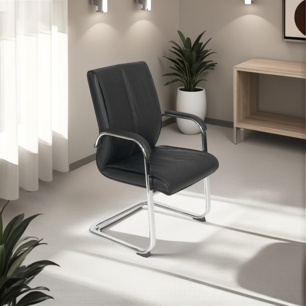Comfortado High Back Executive Chair with Wooden Table and Indoor Plant in Modern Office Setting