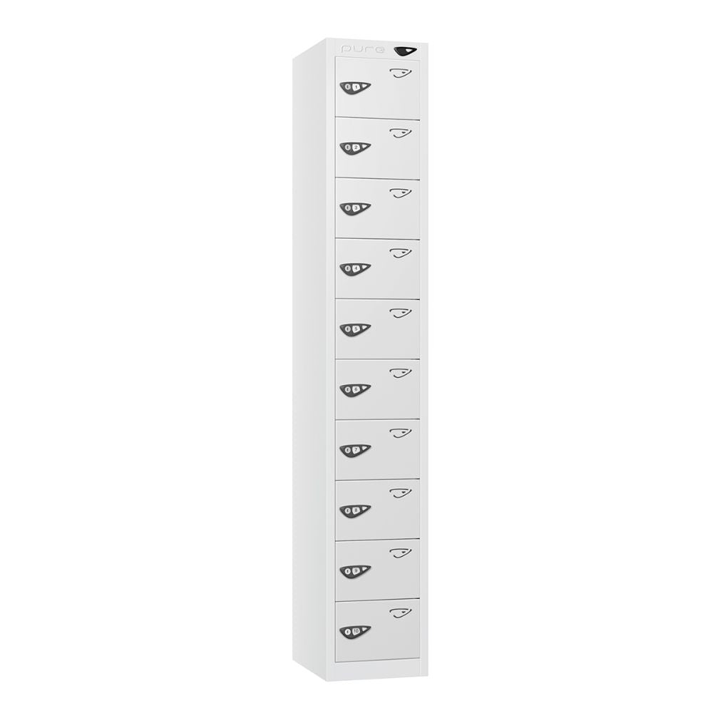 Compact 10-Door Steel Locker Arctic White Arctic White