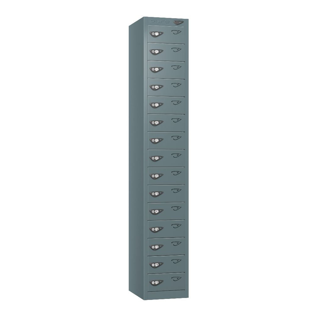 Compact 15-Door Steel Locker Slate Grey Slate Grey