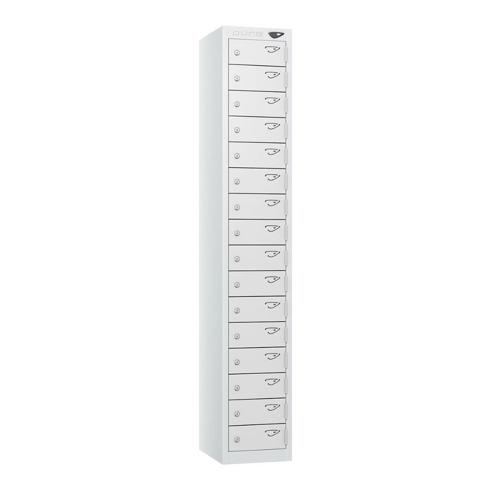 Compact 16-Door Steel Locker - Arctic White