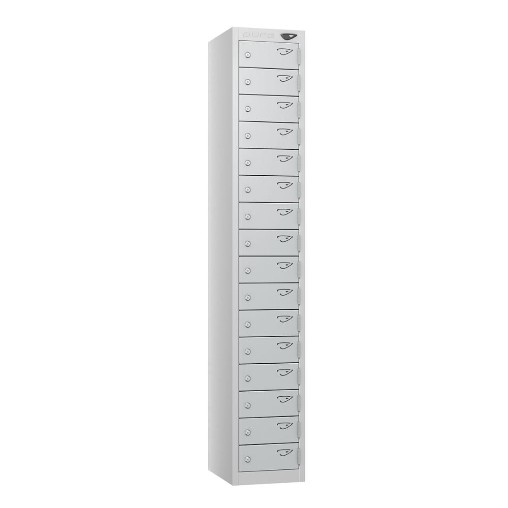 Compact 16-Door Steel Locker Pearl Silver Pearl Silver