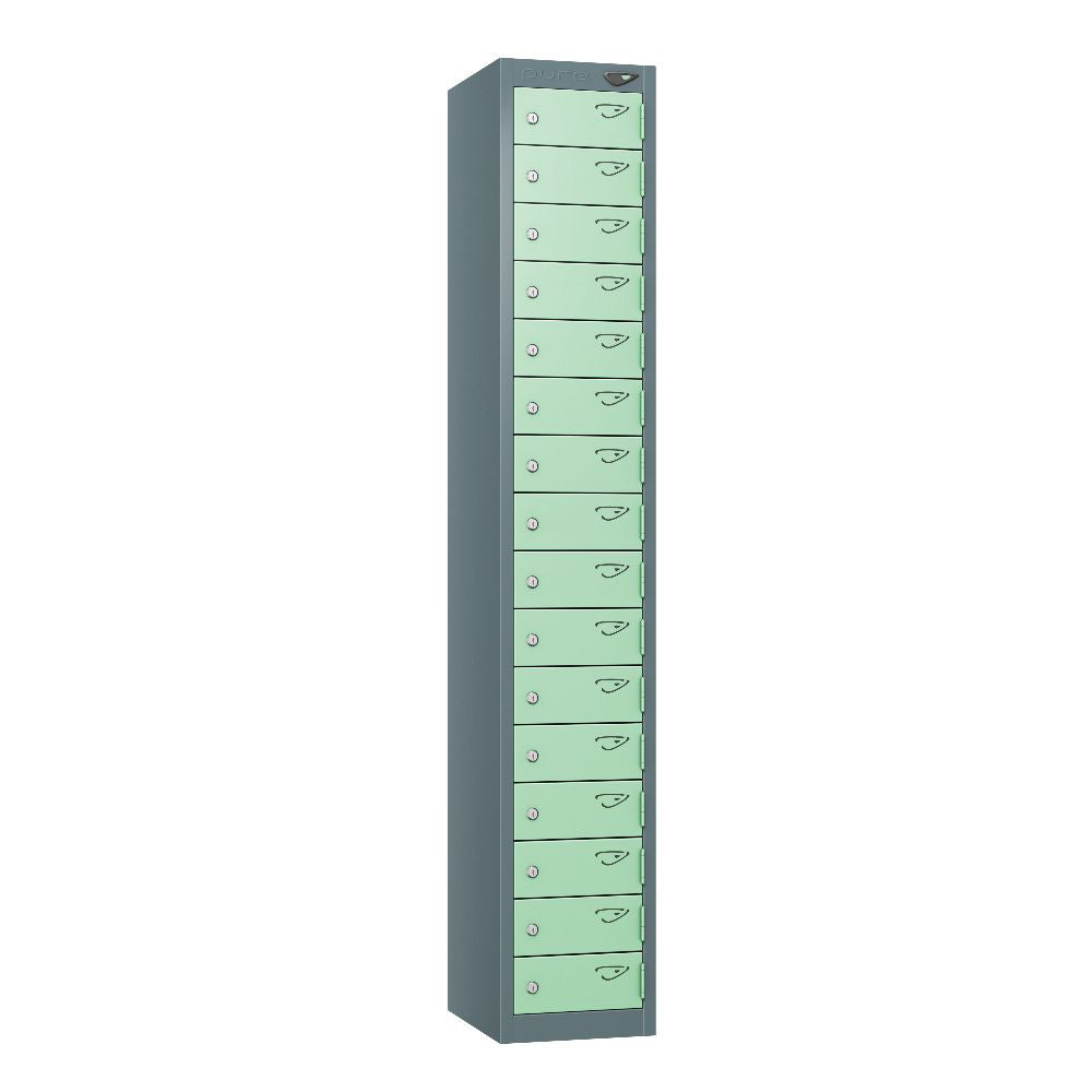 Compact 16-Door Steel Locker Slate Grey Mint