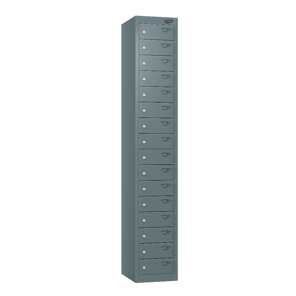 Compact 16-Door Steel Locker Slate Grey Slate Grey