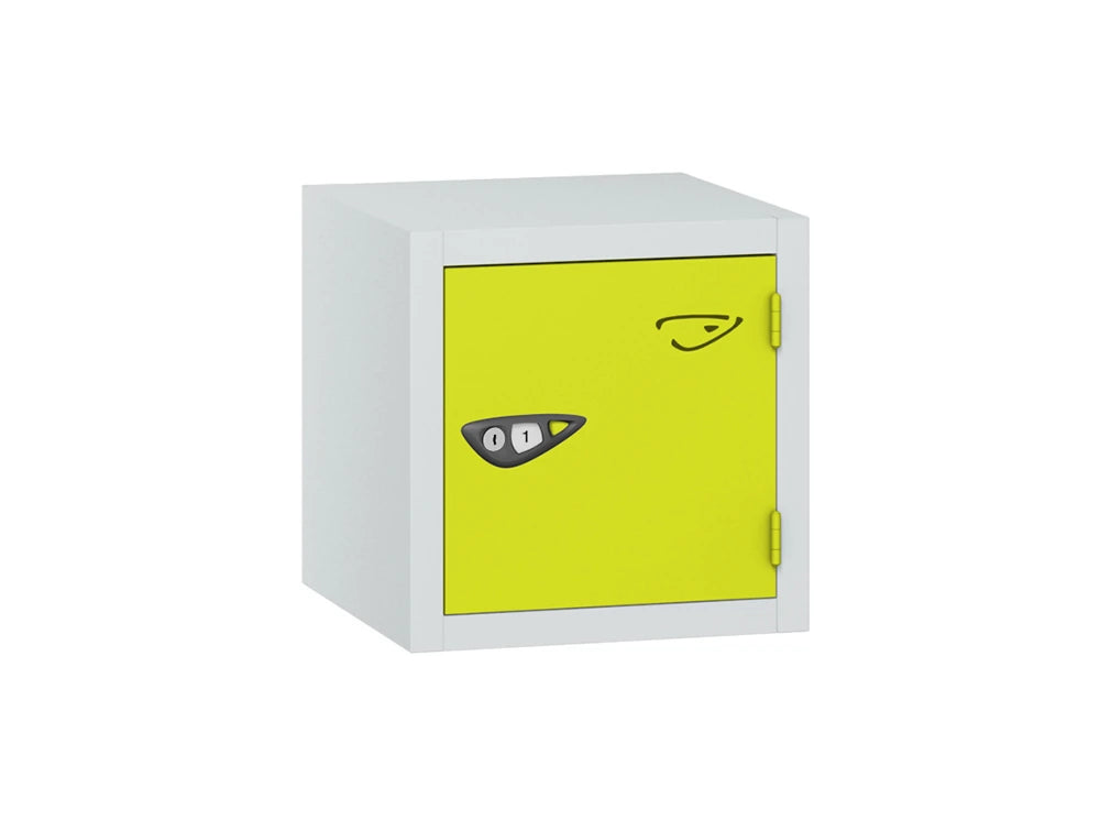 Compact Cube 1-Door Steel Locker - Arctic White & Lime Light