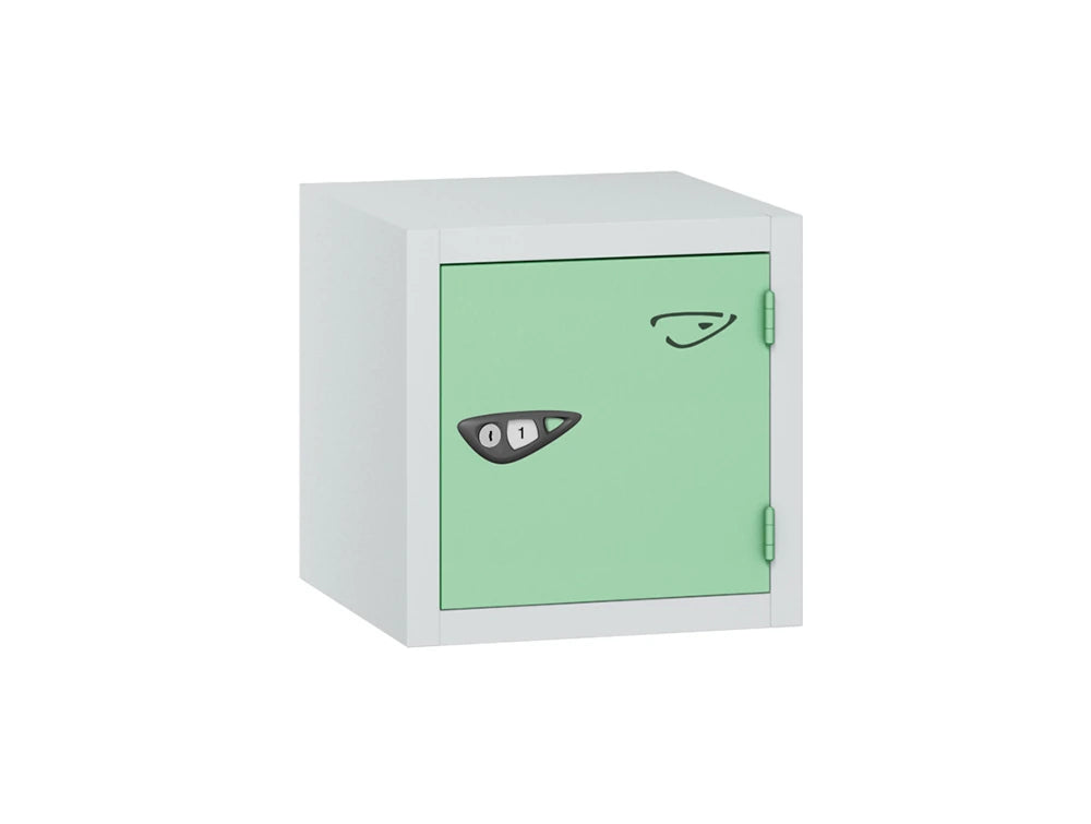 Compact Cube 1-Door Steel Locker - Arctic White & Mint