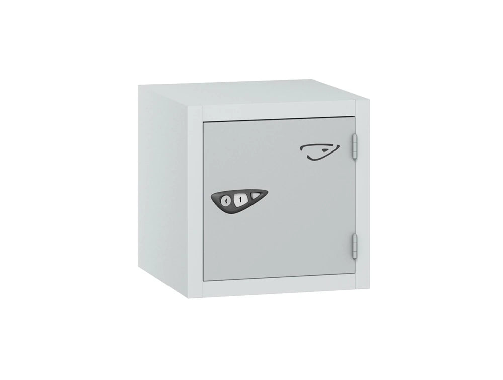 Compact Cube 1-Door Steel Locker - Arctic White & Pearl Silver