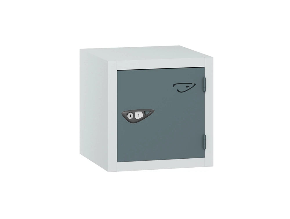 Compact Cube 1-Door Steel Locker - Arctic White & Slate Grey
