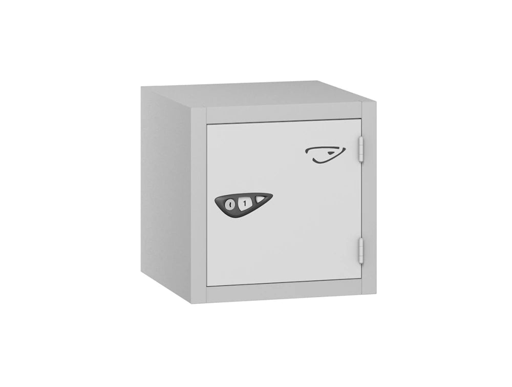 Compact Cube 1-Door Steel Locker - Pearl Silver & Arctic White