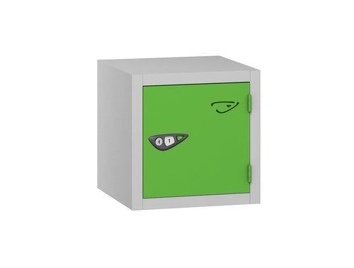 Compact Cube 1-Door Steel Locker - Pearl Silver & Cobalt Blue