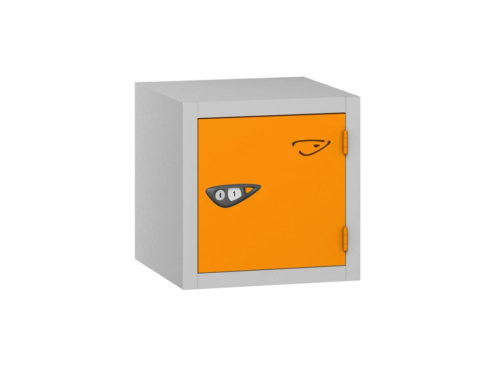 Compact Cube 1-Door Steel Locker - Pearl Silver & Magma