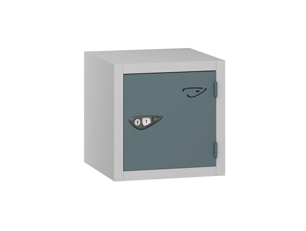 Compact Cube 1-Door Steel Locker - Pearl Silver & Slate Grey