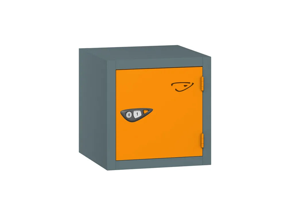 Compact Cube 1-Door Steel Locker - Slate Grey & Magma