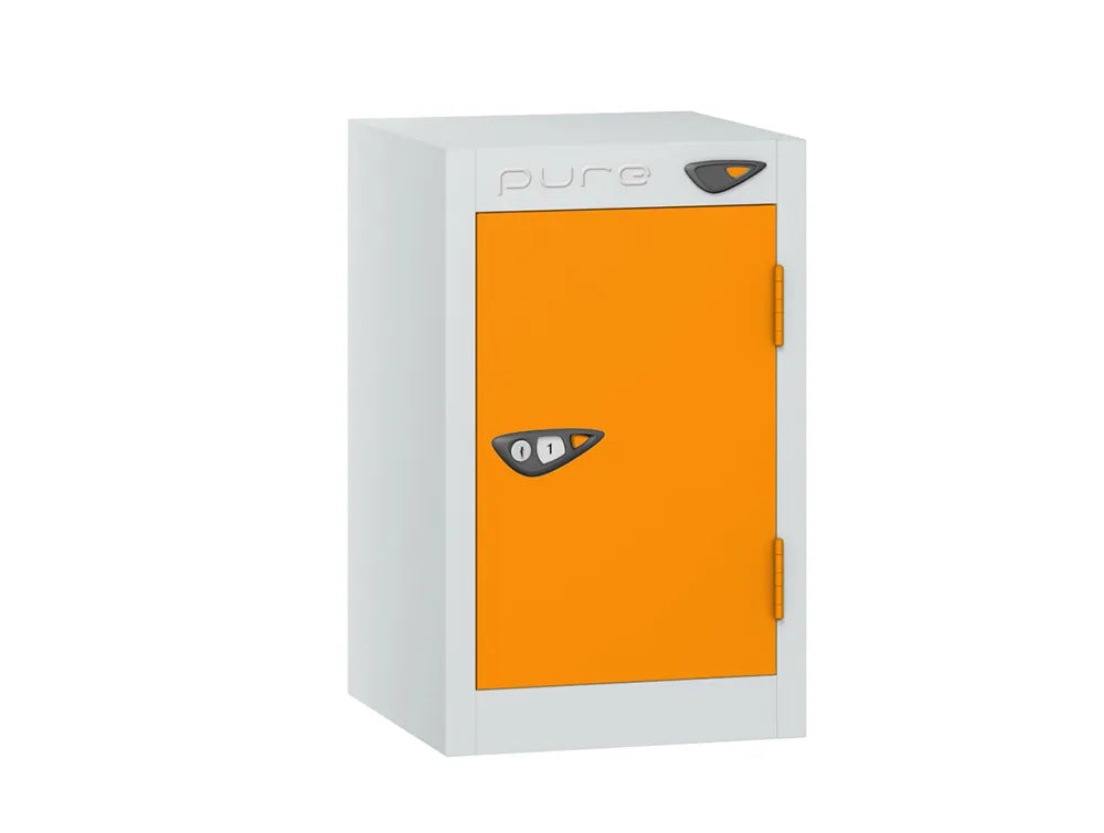 Compact Quarto 1-Door Steel Locker - Arctic White & Magma