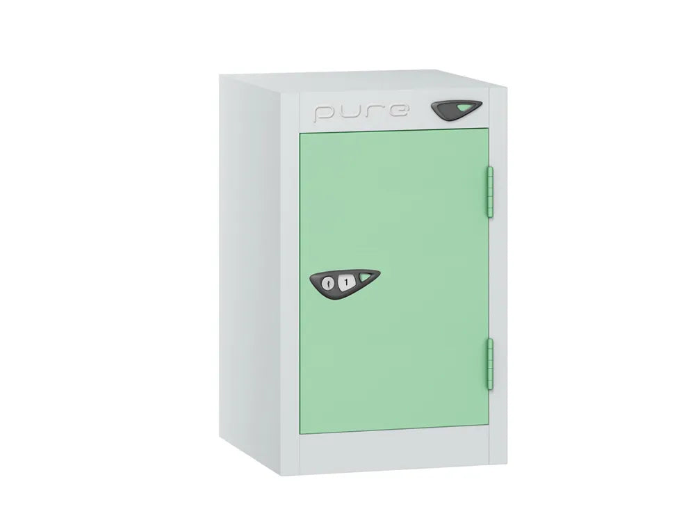 Compact Quarto 1-Door Steel Locker - Arctic White & Mint