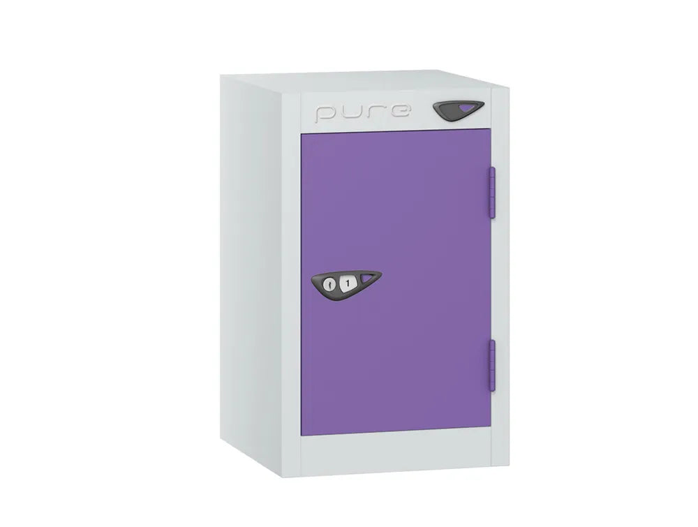Compact Quarto 1-Door Steel Locker - Arctic White & Orchid Violet