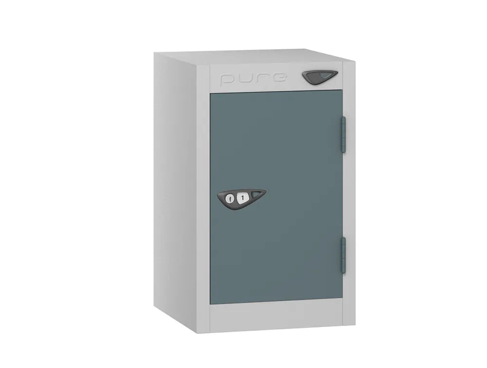 Compact Quarto 1-Door Steel Locker - Pearl Silver Slate Grey