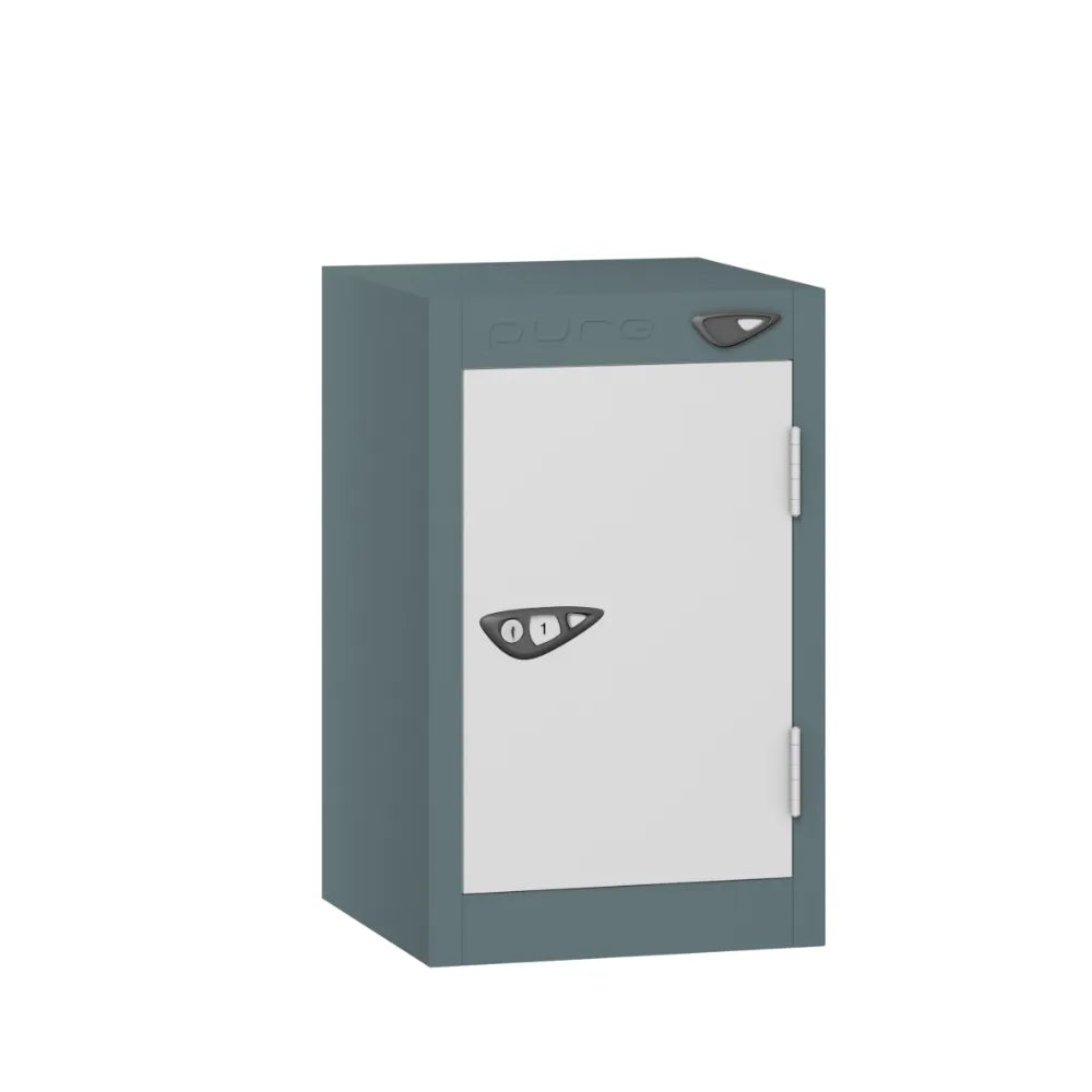 Compact Quarto 1-Door Steel Locker - Slate Grey & Arctic White